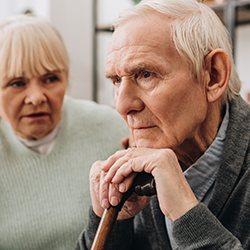 senior with brain dementia
