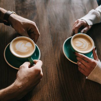 cups of cappuccino coffee
