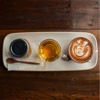 coffee and tea in mugs